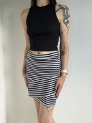 Pasiasta asymetryczna spódniczka mini rozm. L Only