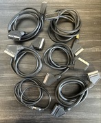 Zestaw 5x kabel SCART EURO + 1x kabel antenowy