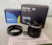 Voigtlander Nokton 40mm f/1,4 MC VM, stan jak nowy + metal.osł Haoge LH-6