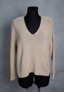 Beżowy sweter damski z dekoltem V Orsay M