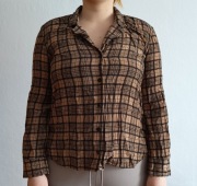 Koszula damska ZARA WOMAN, brązowa w kratę, rozmiar XS