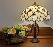 Lampa witrażowa (Tiffany)Naturalny Bursztyn śred.42cm,wys.56cm-stan idealny