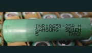 Akumulator Li-Ion Samsung 3,6 V 25r 18650, wysokoprądowe 2500 mAh