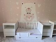 Meble Pinio Moon - łóżko 140x70 + materac / 2x komoda / przewijak Ikea