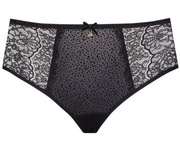 Figi klasyczne, majtki Samanta Lara B400, rozm.S, czarne, koronka, flok