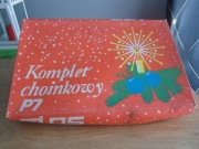 Komplet choinkowy lampki choinkowe z PRL - u typ P-7 świeczki