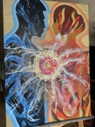 Unikatowy kolorowy abstrakcyjny obraz na płótnie ,,Dwie energie"