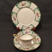 Eleganckie Trio Śniadaniowe BAREUTHER BAVARIA | Zielona Malwa | Vintage
