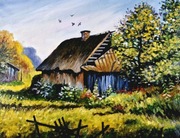 Obraz olejny Stara chata 
