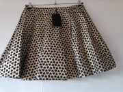 MOHITO NOWA ROZKLOSZOWANA SPÓDNICA CZARNA ZŁOTA XL 