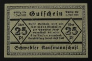 Notgeld Niemcy Stowarzyszenie kupców ze Schwedt 25 Pfennig 1922