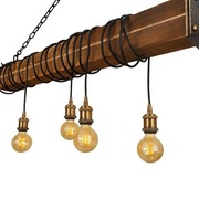 Lampa wisząca belka drewno E 27