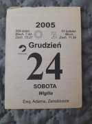 Oryginalna kartka z kalendarza 24.12.2005