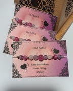 Bransoletka "Dla Babci" ametyst, kwarc różowy i truskawkowy 