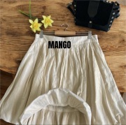 Spódnica bawełniana Mango na zimę plisowana rozkloszowana M/L bombka