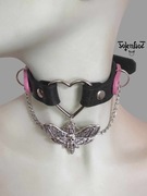 Harness BDSM Punk Goth Metal - Skórzany choker - Mina 1 - TotenKot