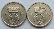NORWEGIA - 10 ORE 1985 x 2 sztuki za 1 zł