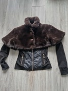 Oryginalne luksusowe czekoladowe futerko rozmiar S