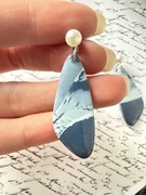 Kolczyki Handmade "Blue Marble" | Perłowe Sztyfty |Lekkie |Prezent dla Niej
