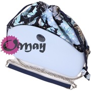 Granatowy organizer worek do Obag MOON LIGHT kwiaty błękit szary komin OMAY