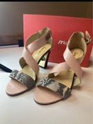 Buty / sandały na obcasie ze skóry LauraMessi+dodatkowe