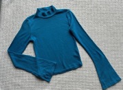 Stradivarius niebieski turkusowy sweter xs 34 modny jesień