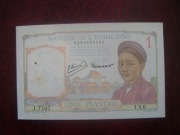 BANKNOT INDOCHINY FRANCUSKIE 1 Piastr 1932-49 r.