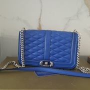 Rebecca Minkoff torebka pojemna niebieska ze skóry naturalnej okazja