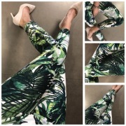 Lola Fashion spodnie cygaretki Liście 36/38