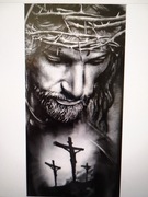 Obraz wykonany metodą haftu diamentowego Jezus Golgota