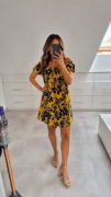 Sukienka hiszpanka Primark XS/34 żółta w kwiaty letnia 