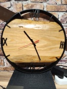 Zegar typu loft drewno metal 