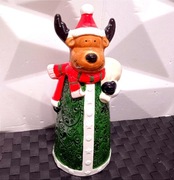 Ceramiczna ozdoba świąteczna figurka Renifer świecznik