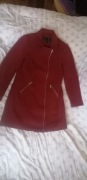 Płaszcz Bonprix z podszewką, na zamek rozmiar 40/42.Pastelowy Bordowy /Brąz