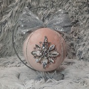 * 12 cm * Pudrowy róż * Bombka welurowa -32 kolory