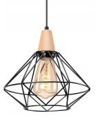 Lampa wisząca w stylu vintage, industrialna, czarna, z żelaza klatka 1 szt
