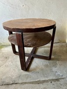 Stół, stolik art deco, dębowy fi 80