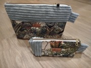 Kosmetyczki komplet, tkanina gobelinowa 