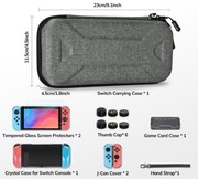 Younik Etui i zestaw akcesoriów do Nintendo Switch 14w1 Srebrny