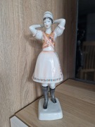 Unikatowa figurka porcelanowa Hollohaza Węgierska tancerka ludowa kobieta