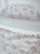 Kołderka z poduszką. Muślinowy zestaw do wózka, kołyski,kosza Mojżesza.