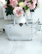 Torebka shopper jasnoszara ekoskóra duża butik