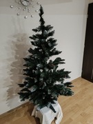 PIĘKNA CHOINKA 150 cm – jak nowa | ŚNIEG + SZYSZKI