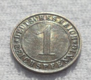 Niemcy Weimar 1 fenig reichspfennig 1929 D München Bawaria KM# 37 Ładny