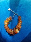 BURSZTYN BAŁTYCKI  BRANSOLETA STAL SZLACHETNA 