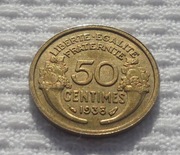 Francja III. Republika 50 centymów centimes 1938 KM# 894