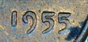 LINCOLN  CENT--1955--BU--PODWOJONE 55--BŁĄD-USA