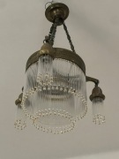 Oryginalny secesyjny antyczny żyrandol po renowacji