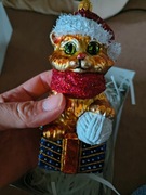 Bombka figurka kot rudy choinka Boże Narodzenie święta