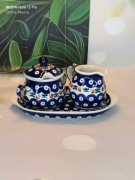 Komplet ceramiczny deserowy Bolesławiec ceramika Bolesławiec.